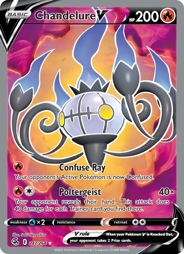 Chandelure V Ultra Rare Pokemon card #247 from Fusion Strike