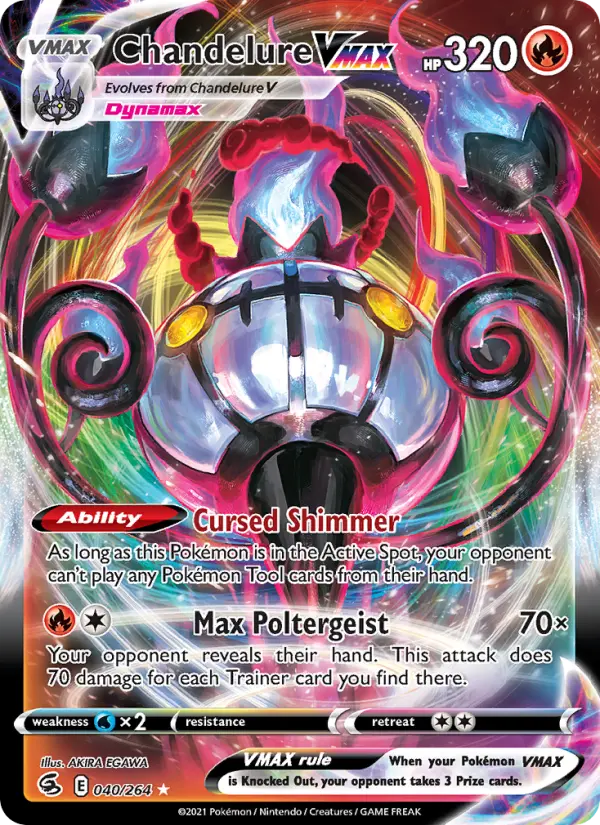 Chandelure VMAX Holo Rare VMAX Pokemon card #40 from Fusion Strike