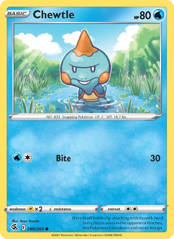Chewtle Common Pokemon card #80 from Fusion Strike
