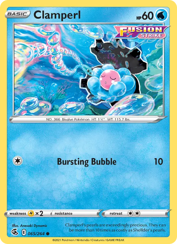Clamperl Common Pokemon card #65 from Fusion Strike