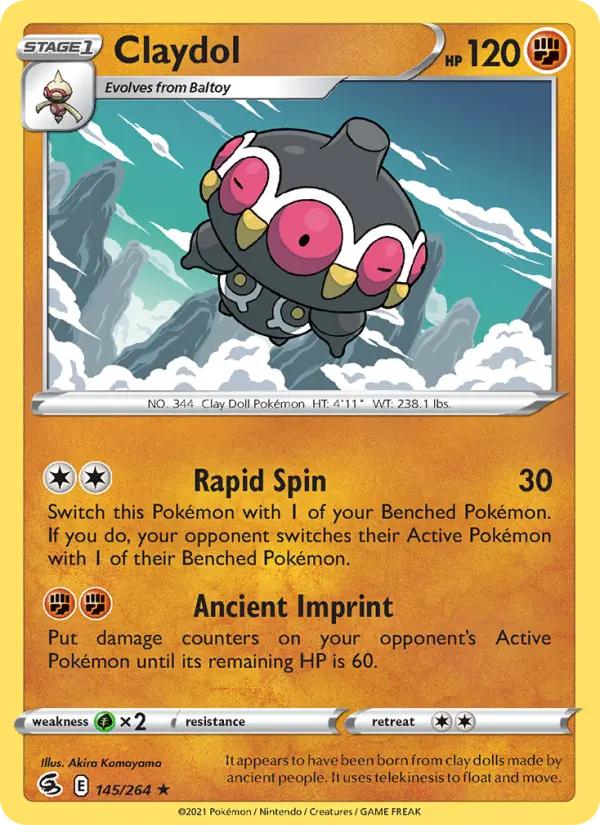 Claydol Rare Pokemon card #145 from Fusion Strike