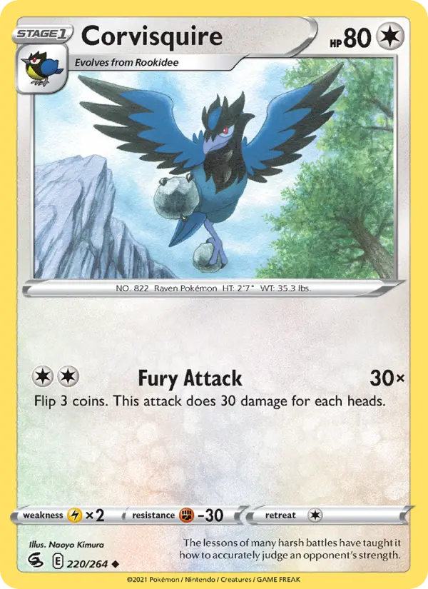 Corvisquire Uncommon Pokemon card #220 from Fusion Strike