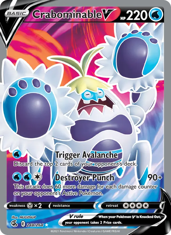 Crabominable V Ultra Rare Pokemon card #248 from Fusion Strike