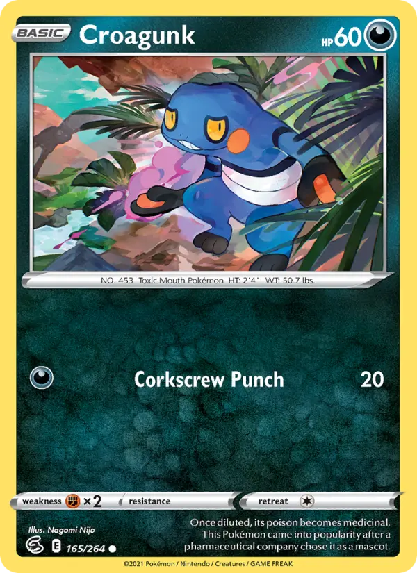 Croagunk Common Pokemon card #165 from Fusion Strike