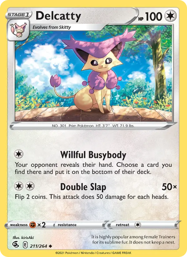 Delcatty Uncommon Pokemon card #211 from Fusion Strike