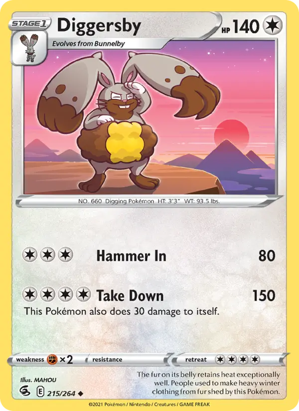Diggersby Uncommon Pokemon card #215 from Fusion Strike
