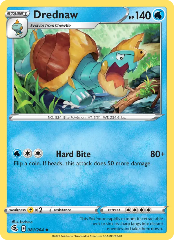 Drednaw Uncommon Pokemon card #81 from Fusion Strike