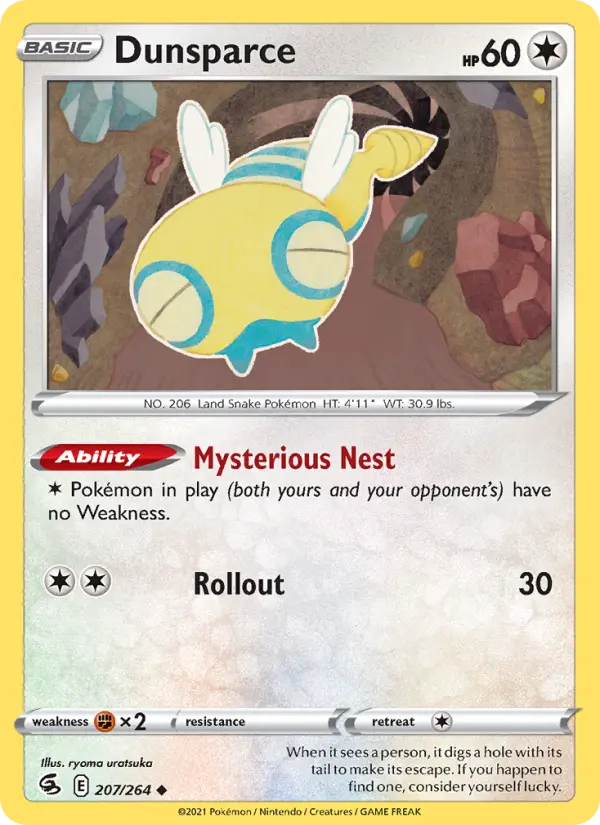 Dunsparce Uncommon Pokemon card #207 from Fusion Strike
