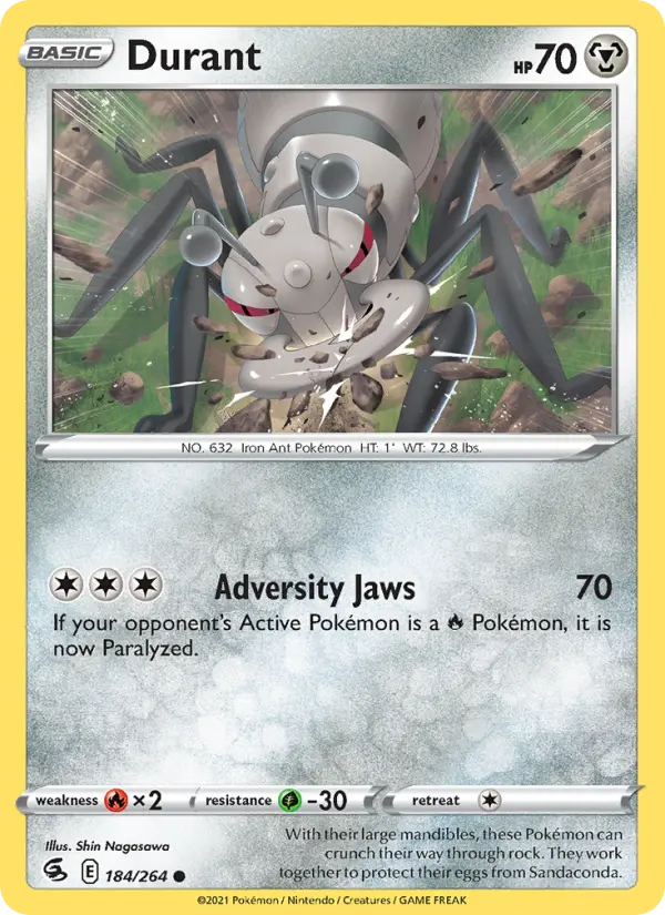 Durant Common Pokemon card #184 from Fusion Strike