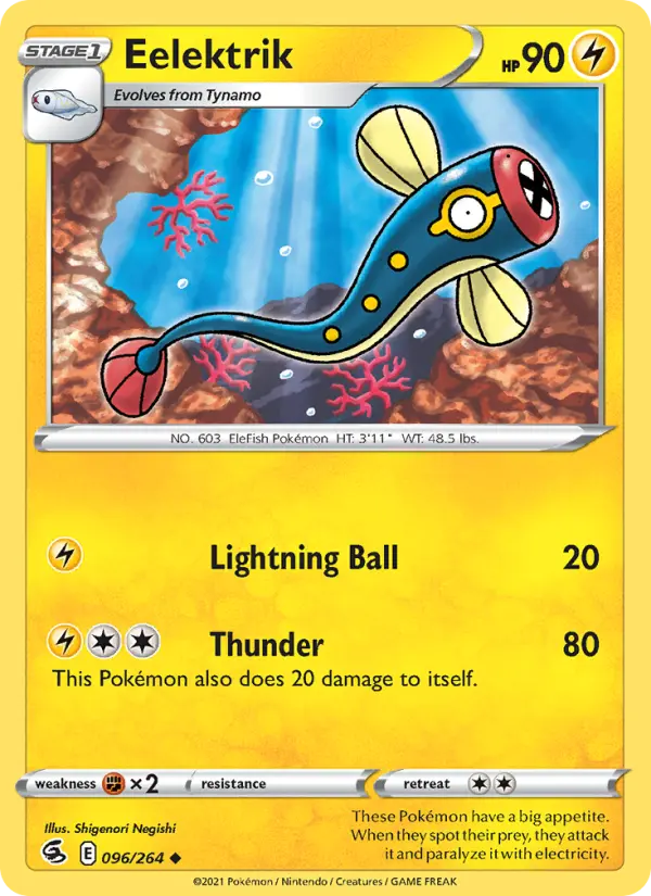 Eelektrik Uncommon Pokemon card #96 from Fusion Strike
