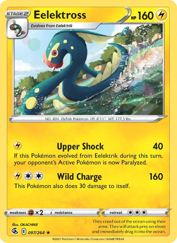 Eelektross Rare Pokemon card #97 from Fusion Strike