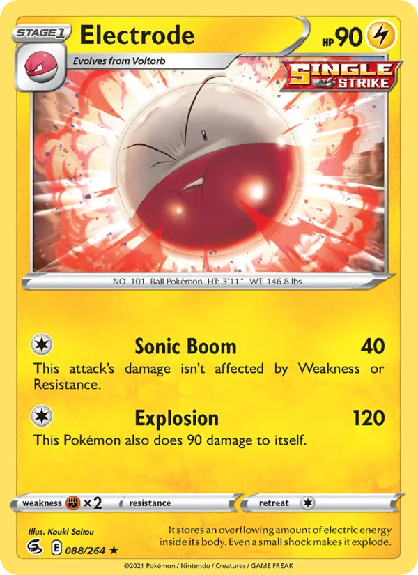 Electrode Rare Pokemon card #88 from Fusion Strike