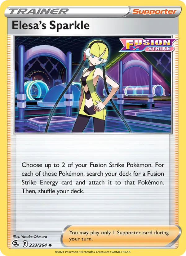 Elesa's Sparkle Uncommon Pokemon card #233 from Fusion Strike