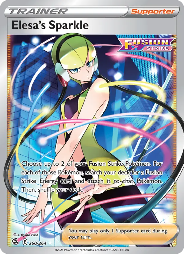 Elesa's Sparkle Ultra Rare Pokemon card #260 from Fusion Strike