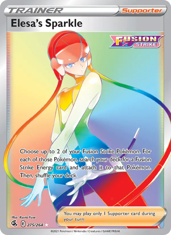 Elesa's Sparkle Secret Rare Pokemon card #275 from Fusion Strike