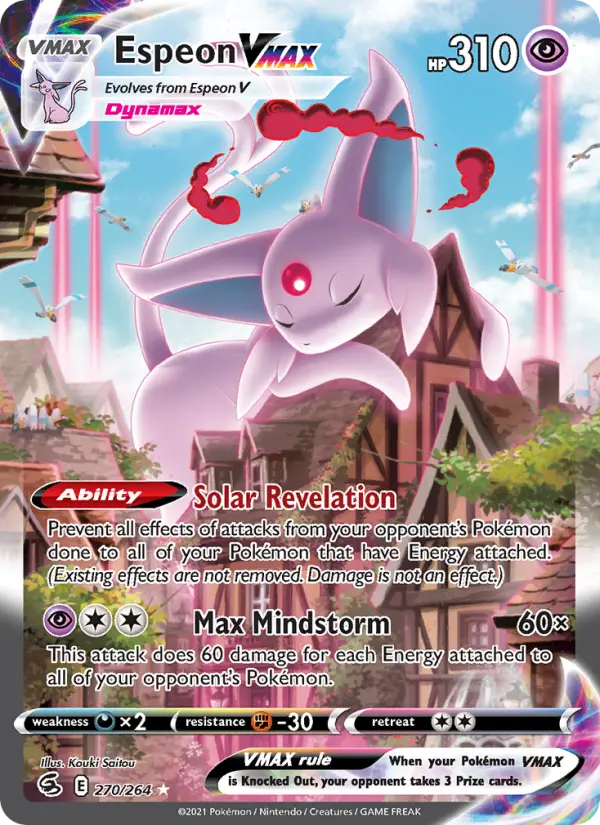 Espeon VMAX Secret Rare Pokemon card #270 from Fusion Strike