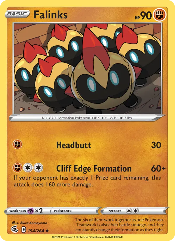 Falinks Uncommon Pokemon card #154 from Fusion Strike