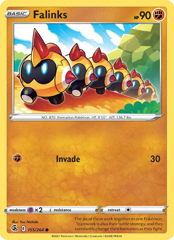 Falinks Common Pokemon card #155 from Fusion Strike