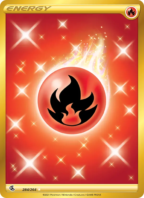 Fire Energy Secret Rare Pokemon card #284 from Fusion Strike
