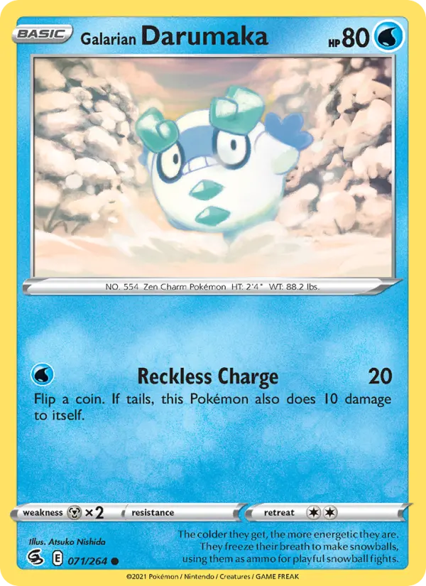 Galarian Darumaka Common Pokemon card #71 from Fusion Strike