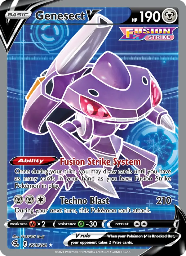 Genesect V Ultra Rare Pokemon card #254 from Fusion Strike