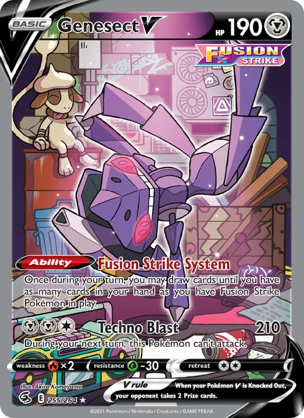 Genesect V Ultra Rare Pokemon card #255 from Fusion Strike