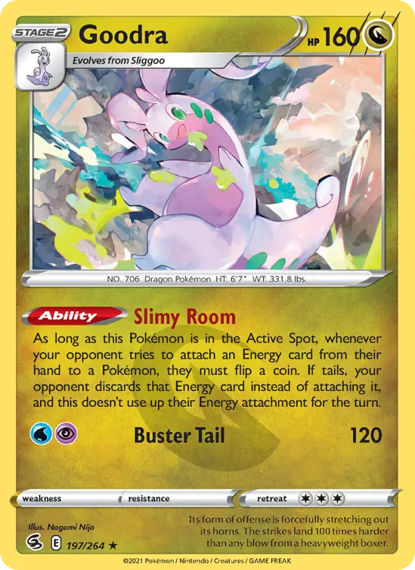 Goodra Rare Pokemon card #197 from Fusion Strike