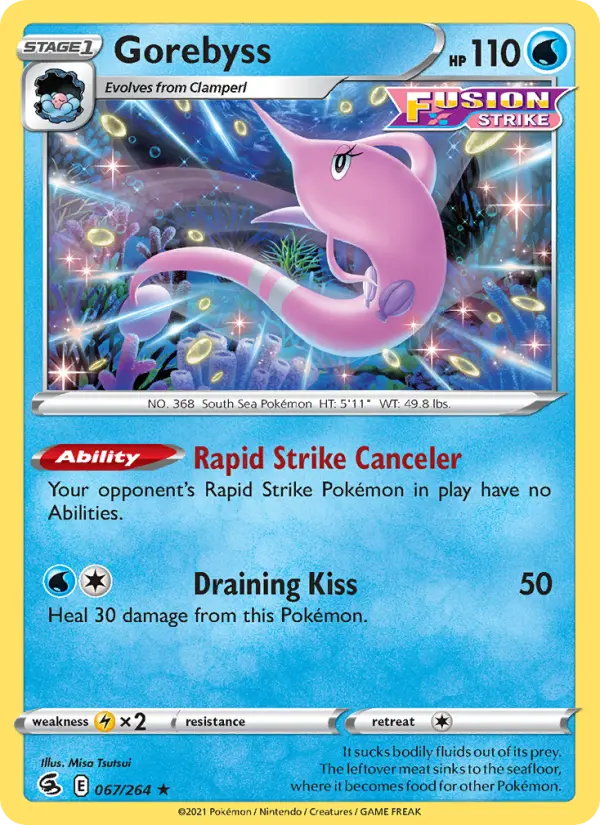 Gorebyss Rare Pokemon card #67 from Fusion Strike