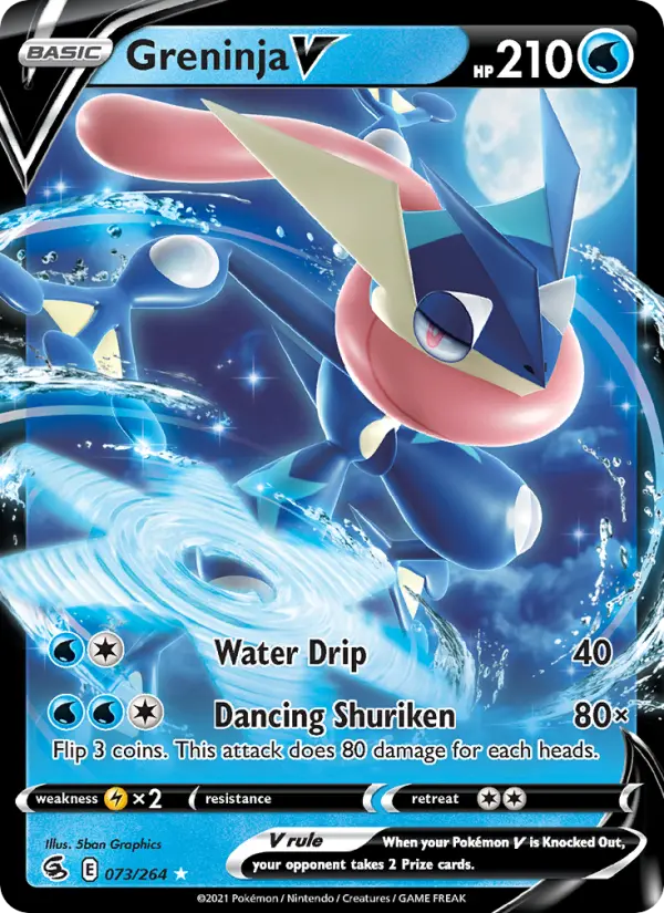 Greninja V Holo Rare V Pokemon card #73 from Fusion Strike