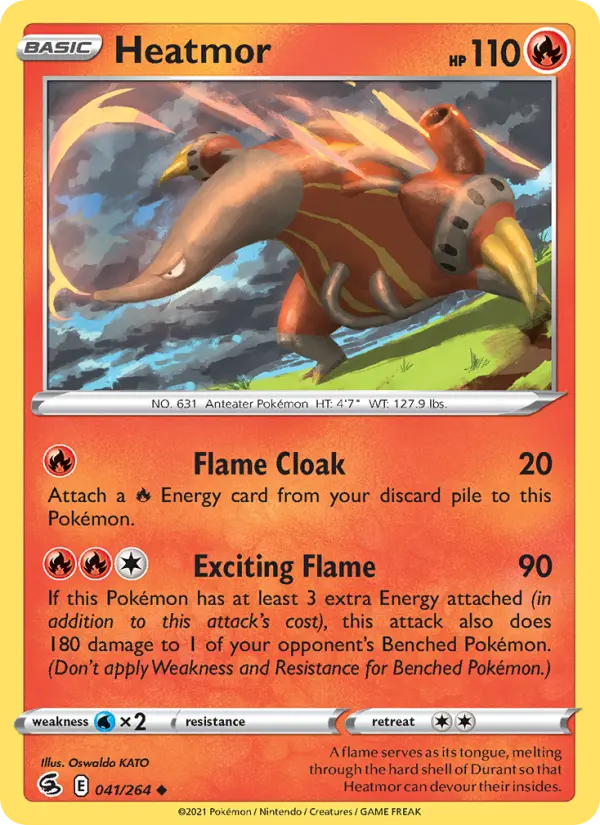 Heatmor Uncommon Pokemon card #41 from Fusion Strike