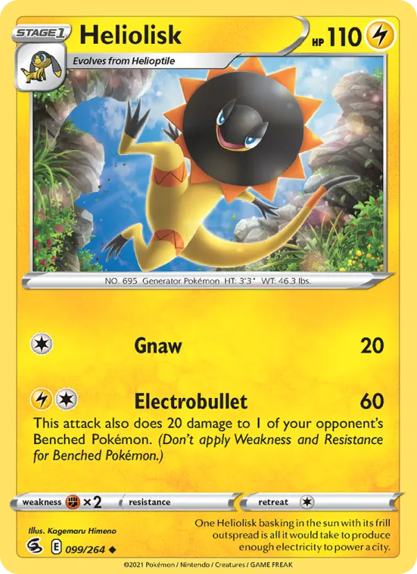 Heliolisk Uncommon Pokemon card #99 from Fusion Strike