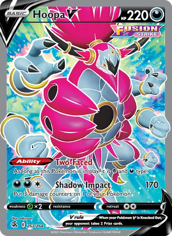 Hoopa V Ultra Rare Pokemon card #253 from Fusion Strike