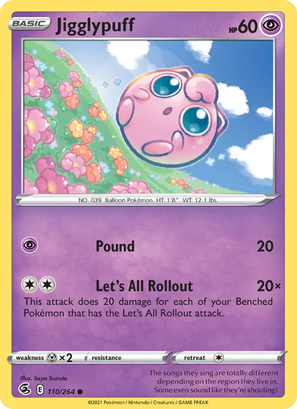 Jigglypuff Common Pokemon card #110 from Fusion Strike