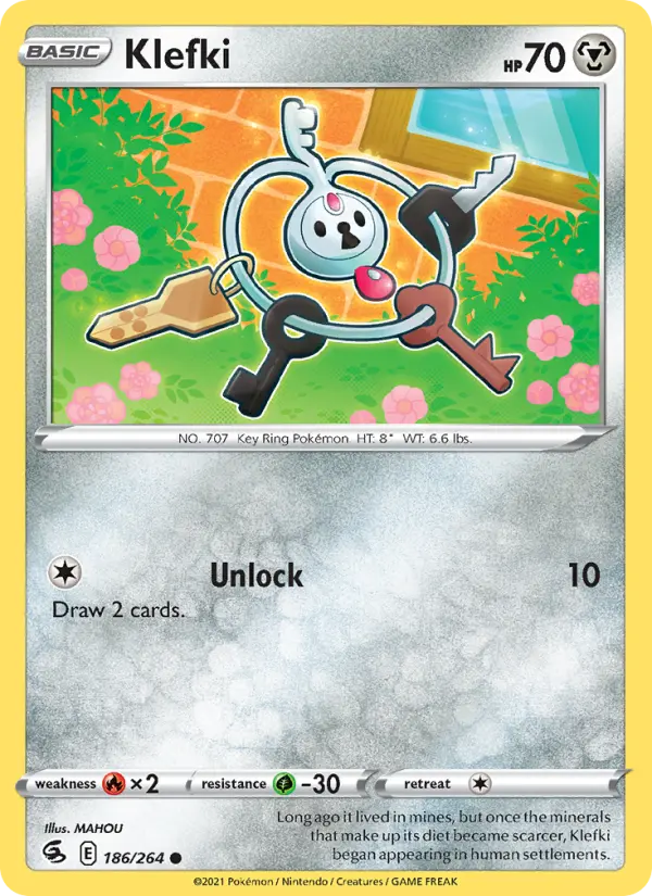 Klefki Common Pokemon card #186 from Fusion Strike