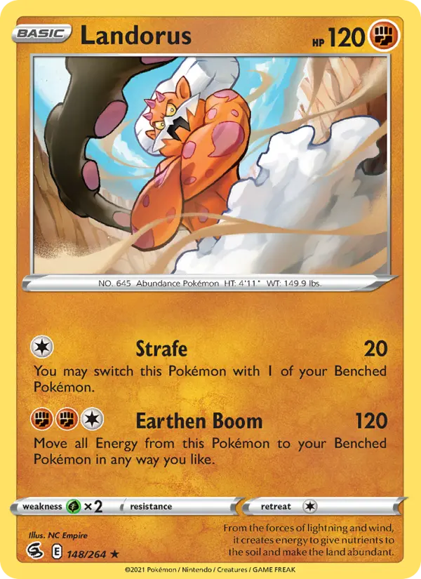 Landorus Holo Rare Pokemon card #148 from Fusion Strike