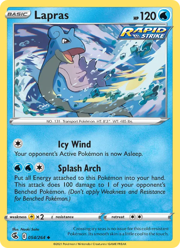 Lapras Uncommon Pokemon card #54 from Fusion Strike