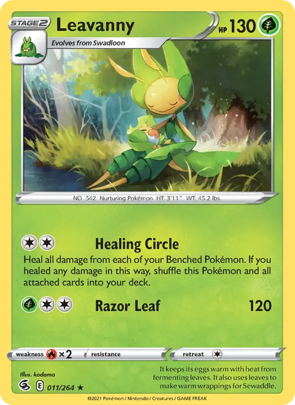 Leavanny Rare Pokemon card #11 from Fusion Strike
