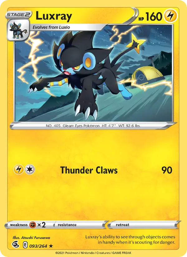 Luxray Rare Pokemon card #93 from Fusion Strike