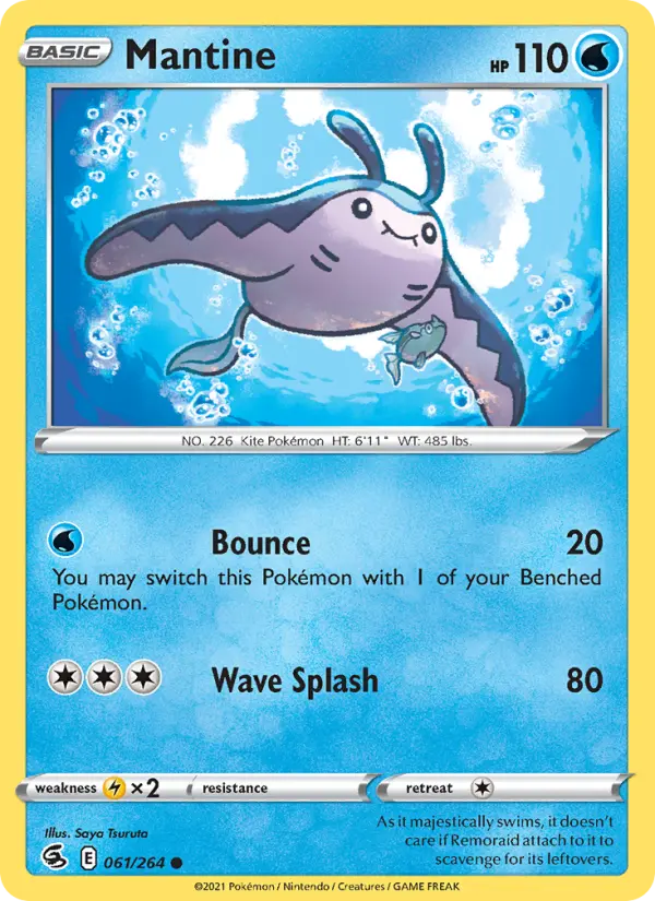 Mantine Common Pokemon card #61 from Fusion Strike