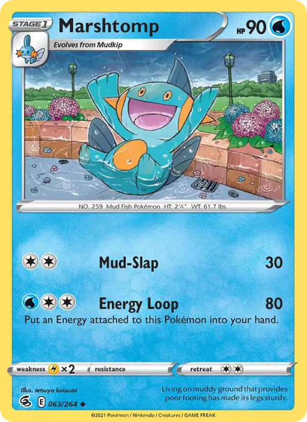 Marshtomp Uncommon Pokemon card #63 from Fusion Strike