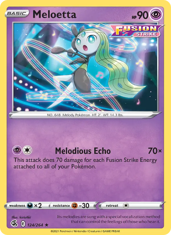 Meloetta Rare Pokemon card #124 from Fusion Strike
