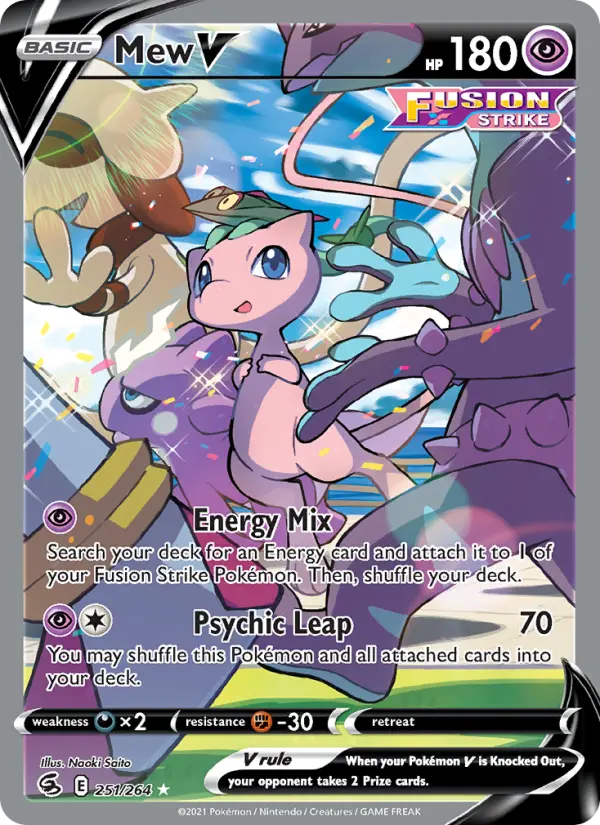 Mew V Ultra Rare Pokemon card #251 from Fusion Strike