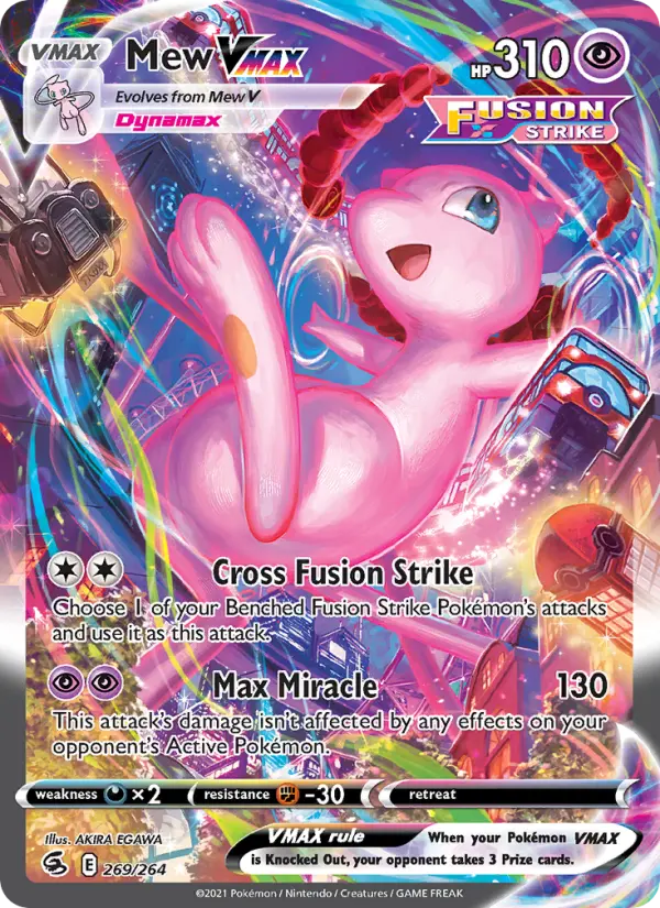 Mew VMAX Secret Rare Pokemon card #269 from Fusion Strike