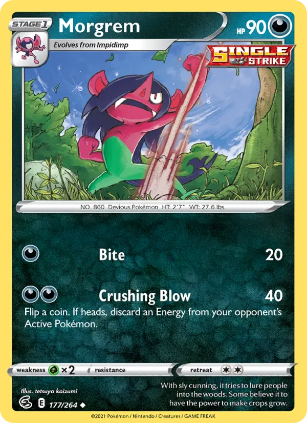 Morgrem Uncommon Pokemon card #177 from Fusion Strike