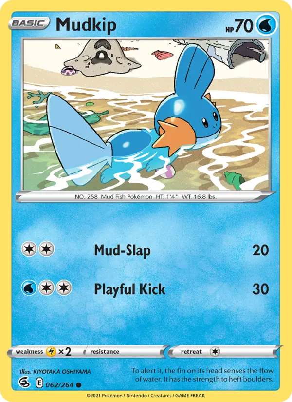 Mudkip Common Pokemon card #62 from Fusion Strike