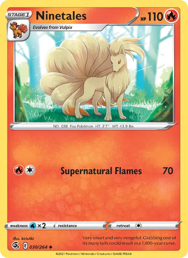 Ninetales Uncommon Pokemon card #30 from Fusion Strike
