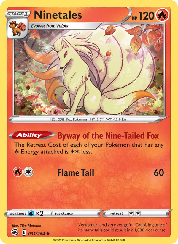 Ninetales Uncommon Pokemon card #31 from Fusion Strike