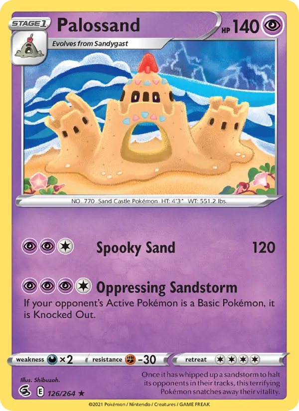 Palossand Rare Pokemon card #126 from Fusion Strike