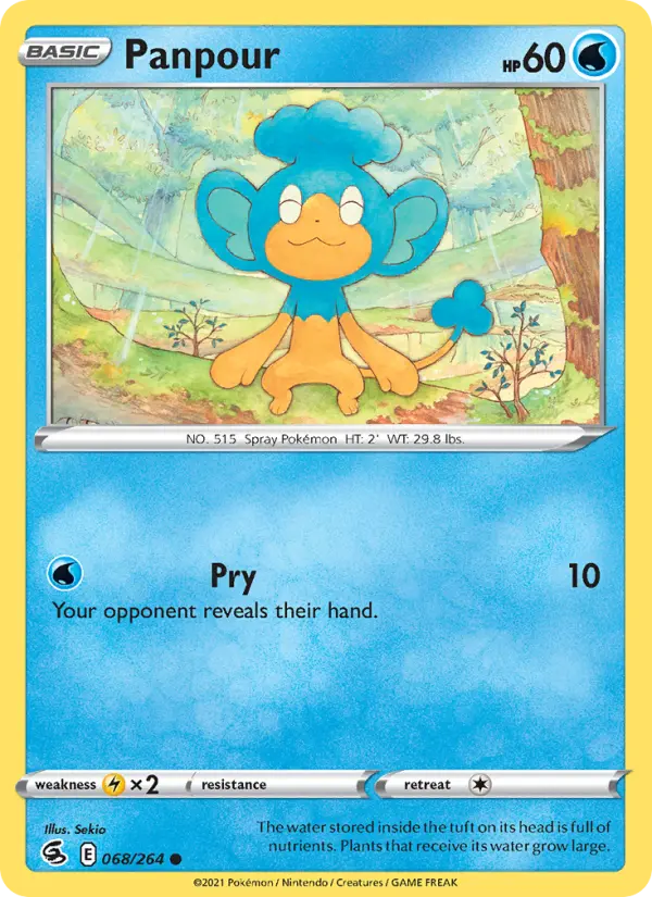Panpour Common Pokemon card #68 from Fusion Strike