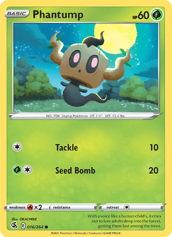 Phantump Common Pokemon card #16 from Fusion Strike